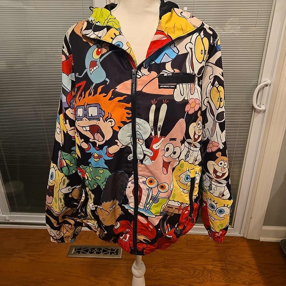 Members Only Cartoon Print Jacket - Multicolor